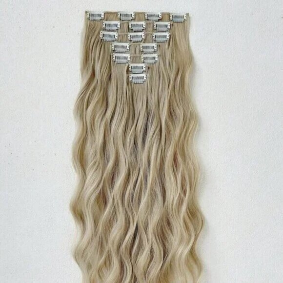 Wavy Light Blonde Hair Extensions - Clip ins - Picture 2 of 5
